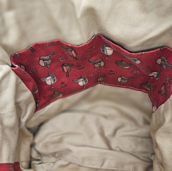 Womans western cowgirl saddle print handmade quilted tote bag red new - Picture 7 of 8